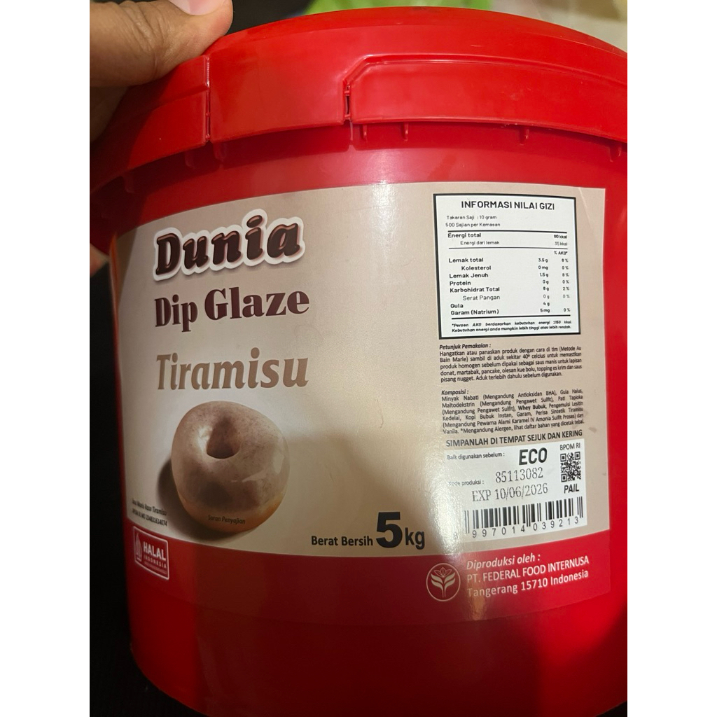 

Dunia Dip glaze Rasa tiramisu 5kg