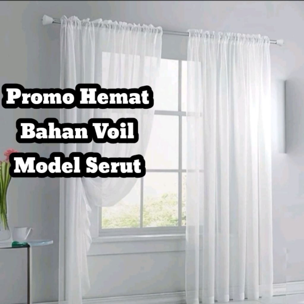 Best seller Gorden Daleman putih polos transfaran gordyn jendela tirai pintu pendek panjang