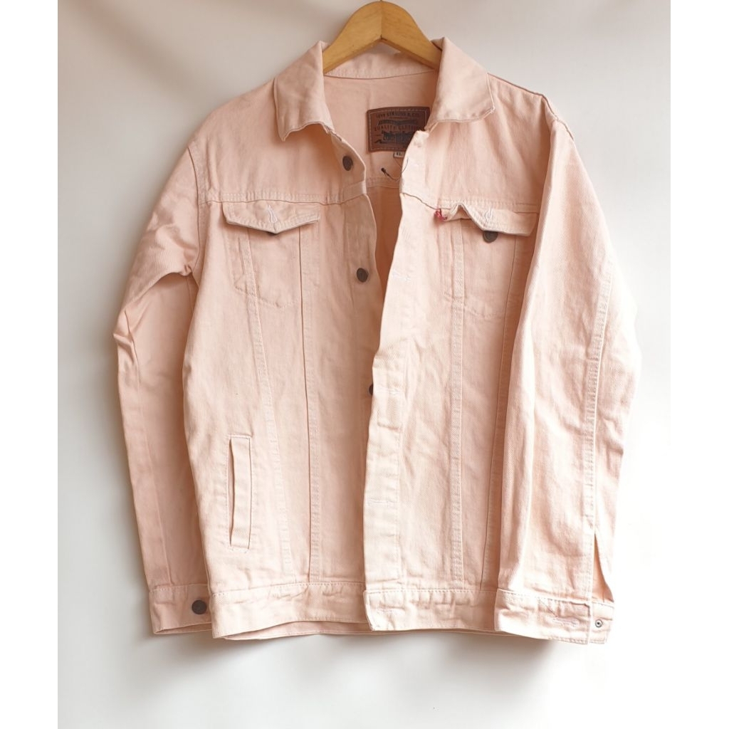 Jaket Jeans Warna Peach Salem Unisex Pria Wanita Jacket Like New Preloved PL Prelove