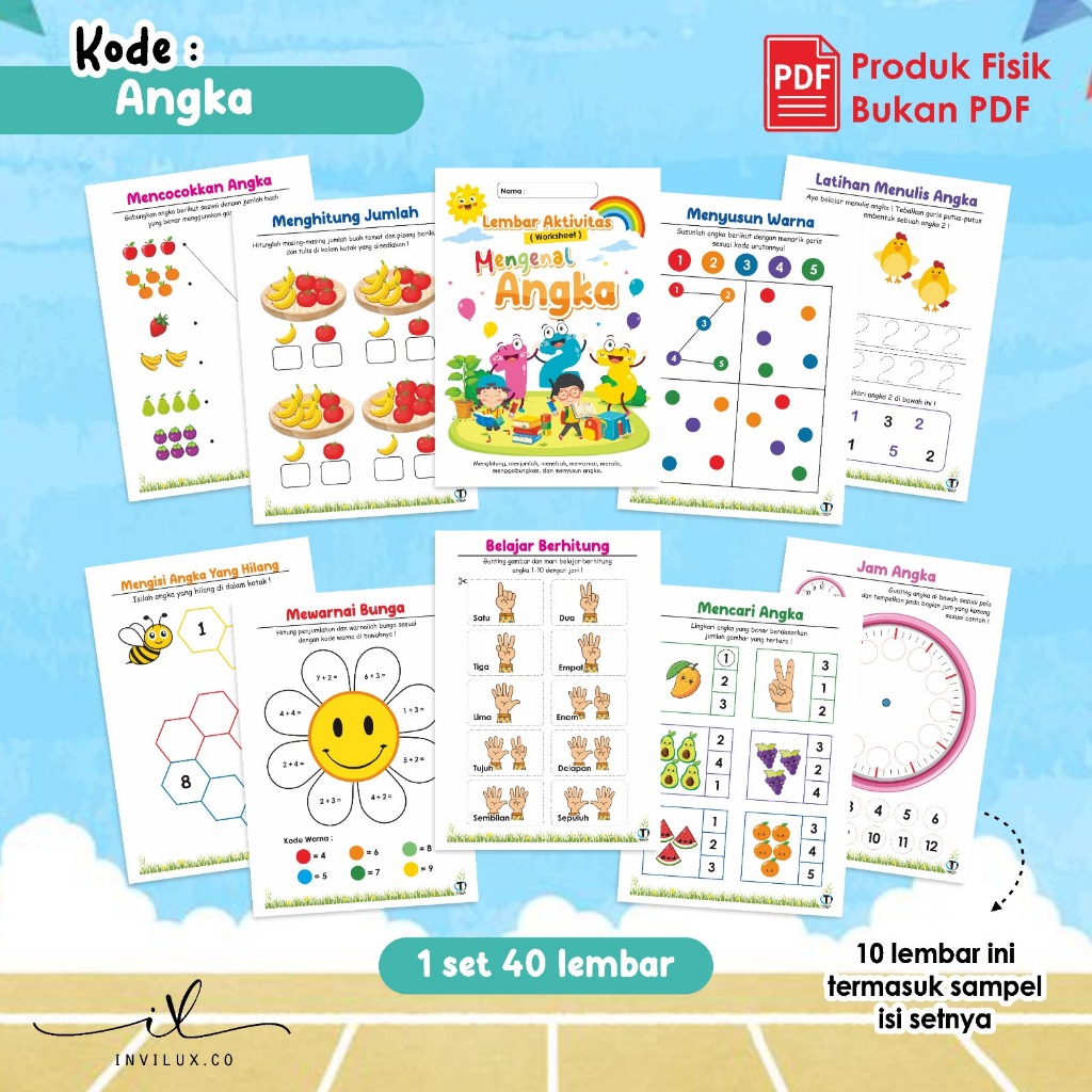 

WORKSHEET TOODLER UKURAN A5 1 SET 40 LBR - LEMBAR KERJA UNTUK ANAK - KERTAS EDUKATIF MENARIK