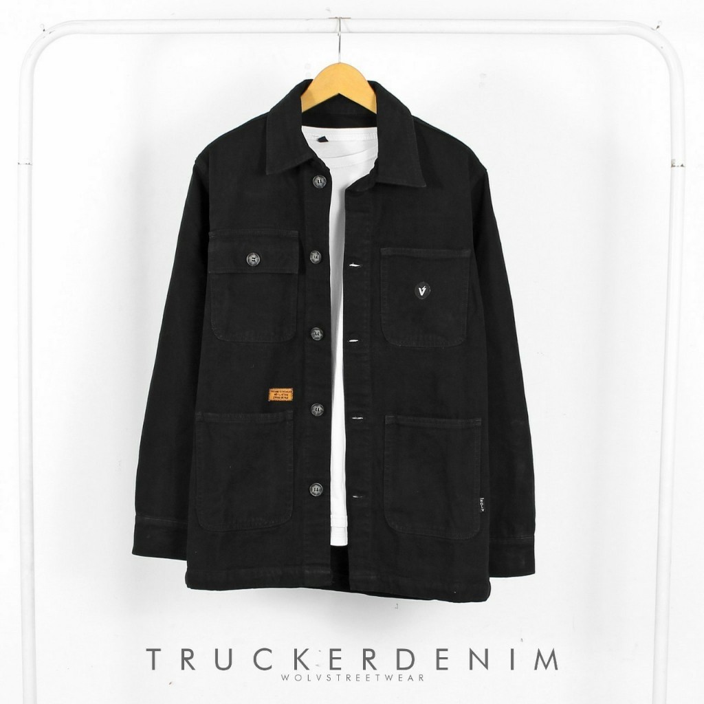 Jaket Jeans Denim Trucker Premium Original Wolv Pria Wanita Terbaru