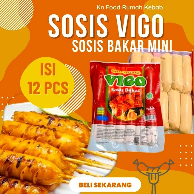 

Vigo Sosis Bakar Mini isi 12buah Panjang 9cm-Sosis Vigo Goreng Jumbo pj 9cm berat 500gram