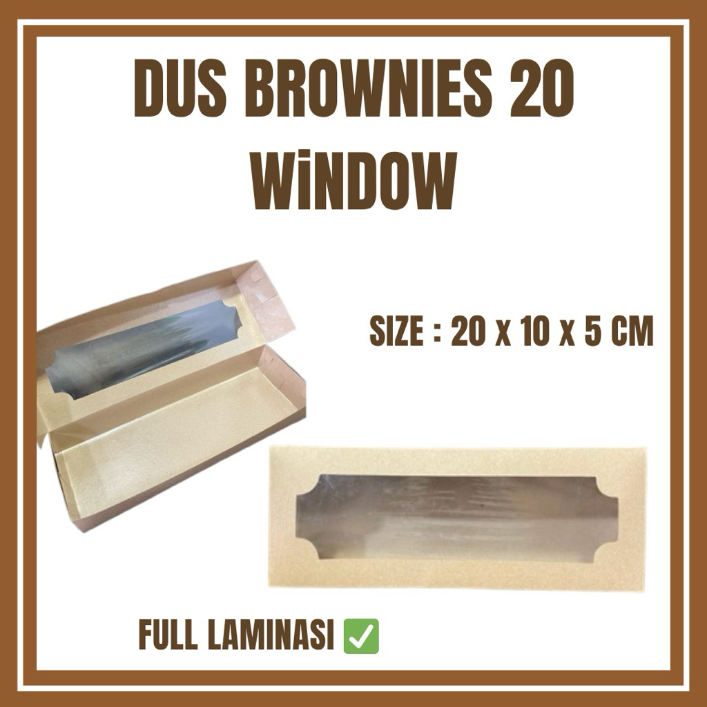 

Dus Brownies 20 x 10 x 5 cm / Kotak Brownies Termurah Full Laminasi & Ada Window