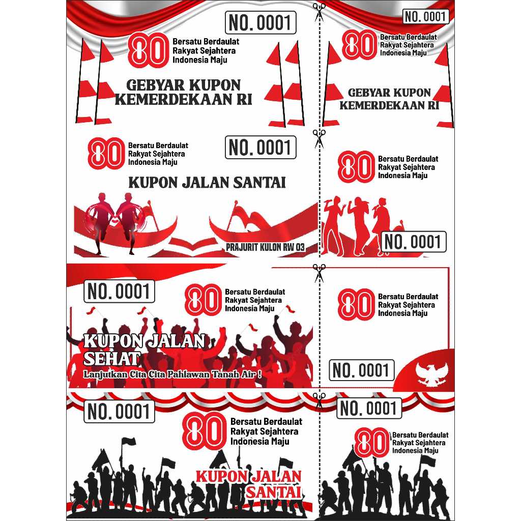 

Kupon Undian Karcis Kemerdekaan Indonesia Isi 100 Lembar