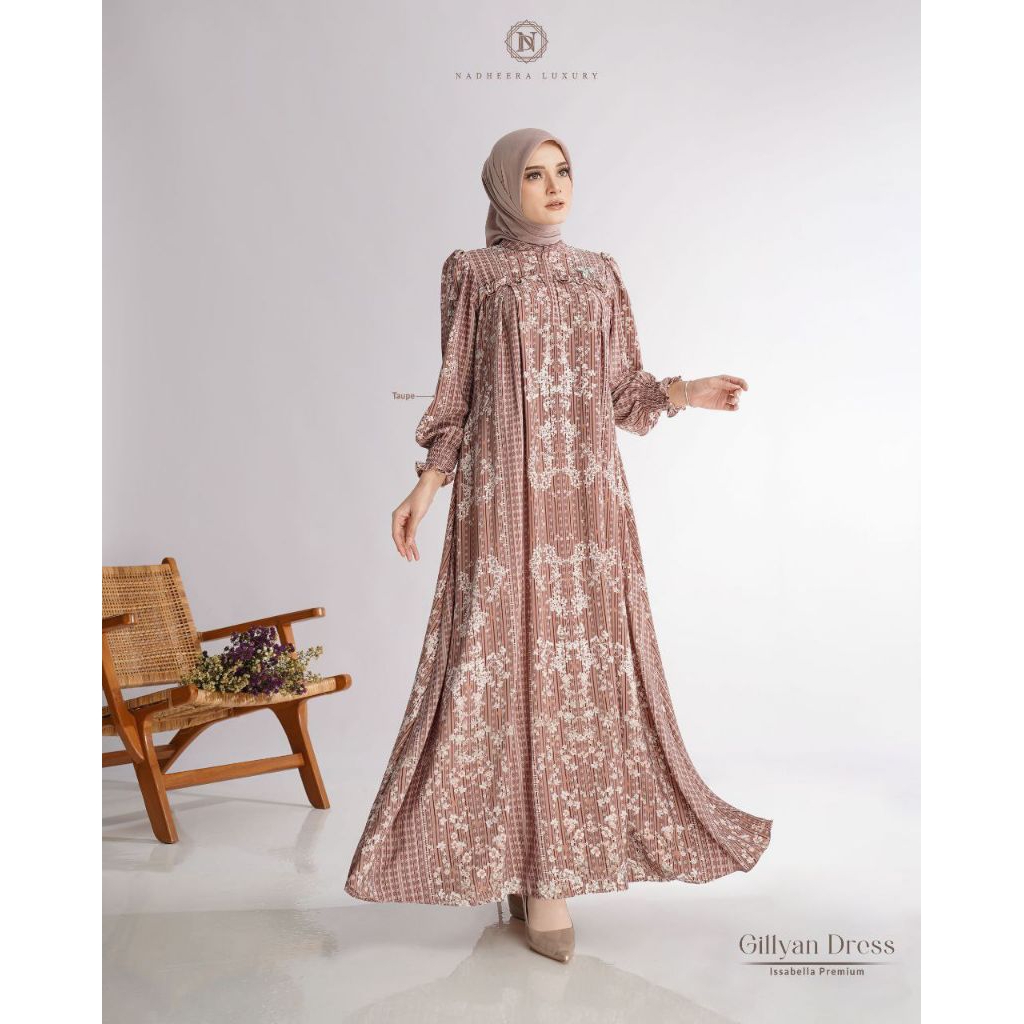 Gillyan Dress Nadheera Luxury Bahan Issabella Premium