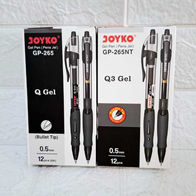

Joyko Gel Pen Q3 dan Q Gel GP-265 & GP-265NT Pen 0.5mm Tinta Hitam
