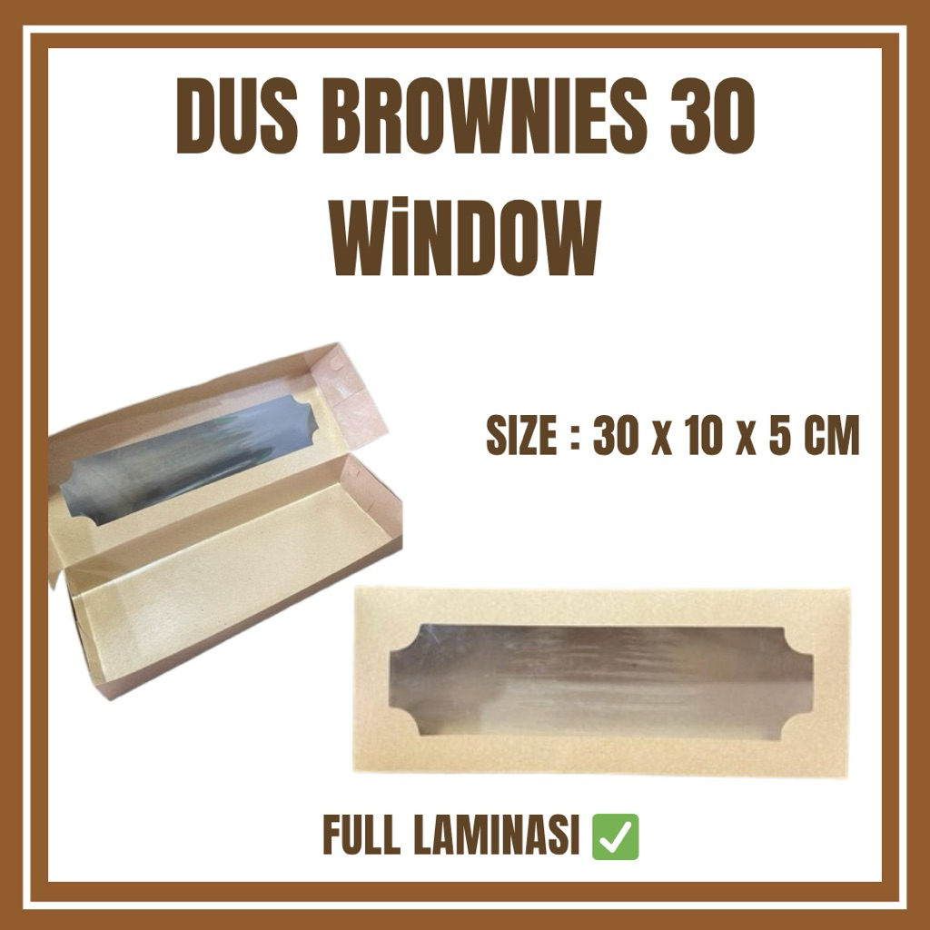 

Dus Brownies 30 x 10 x 5 cm / Kotak Brownies Window Full Laminasi Termurah