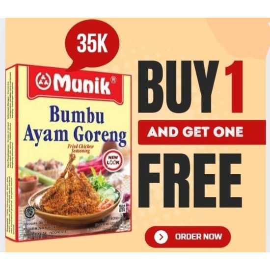 

PROMO Buy 1 get 1 FREE - Bumbu Munik Ayam Goreng