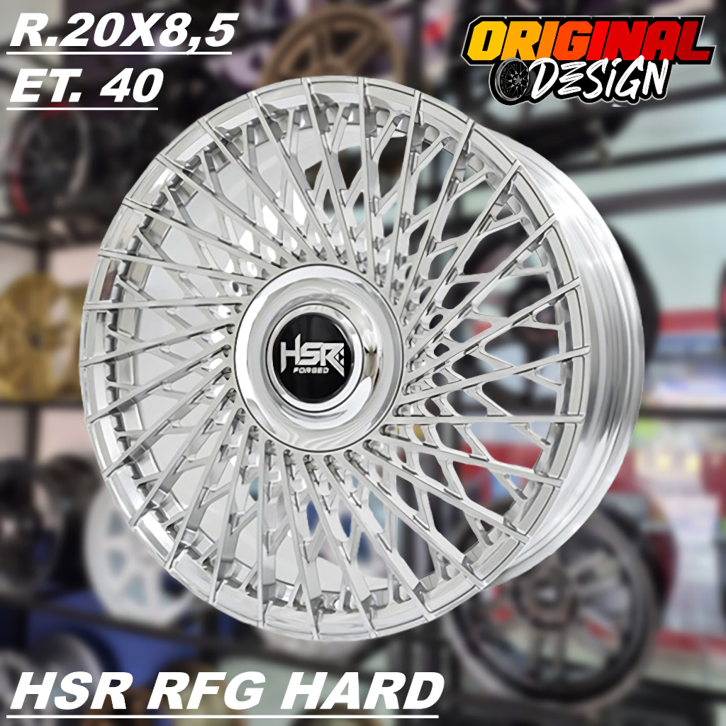 Pelek Forged Ring 20 Lebar 8,5 Pcd 5x112 Velg HSR RFG HARD R20 Silver Polis
