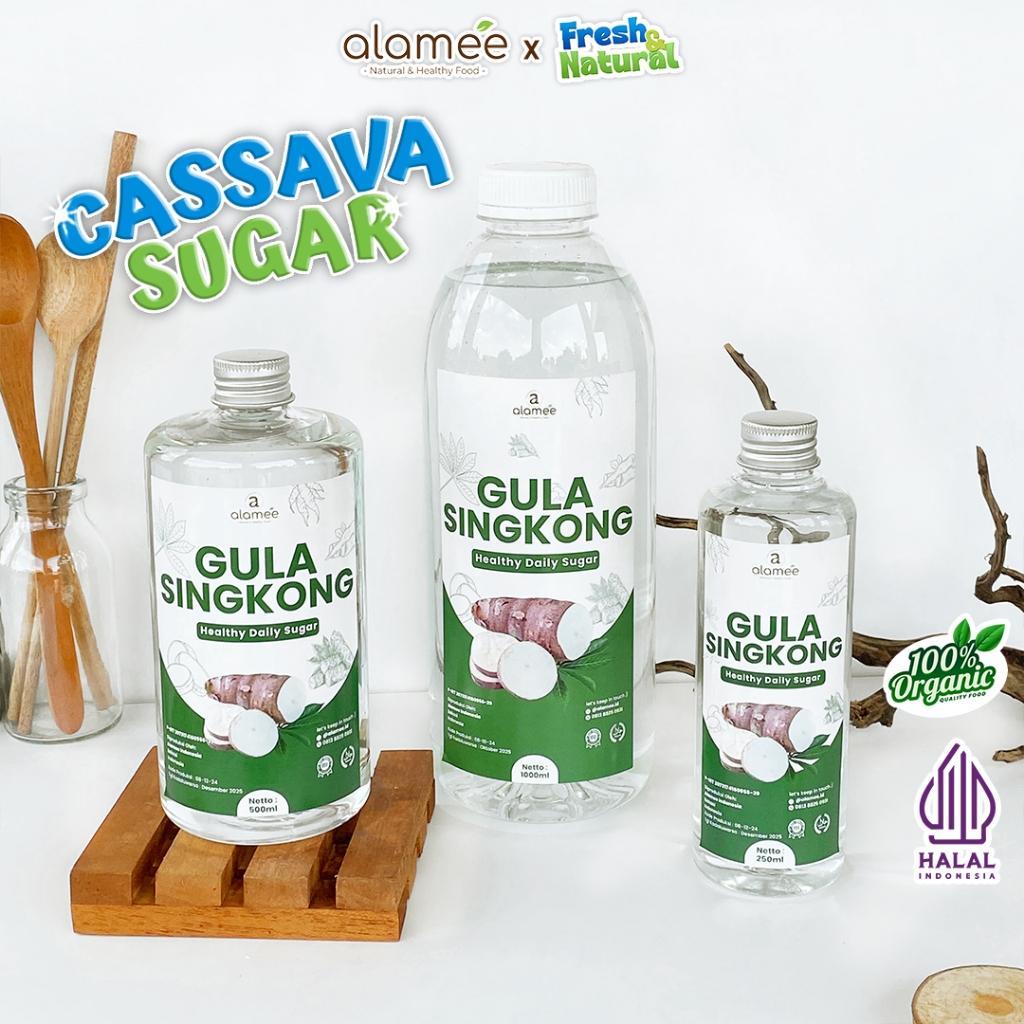 

ALAMEE Gula Singkong Ketela Organik Cair Asli Rendah Kalori Pemanis Sweetener Fructose Gluten Free fresh and natural
