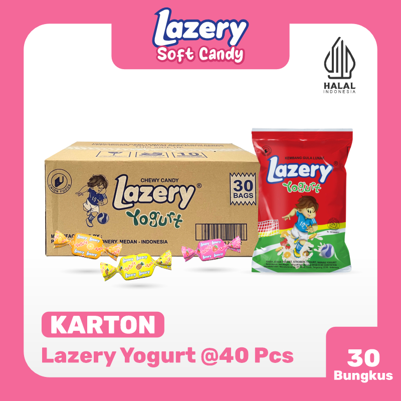 

1 Karton Permen Lazery Yogurt | 1 KARTON isi 30 Bungkus (1 Bungkus @ 40PCS )