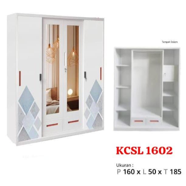 Lemari baju besi 4 Pintu BAHAN TEBAL DAN KOKOH | lemari pakaian besi