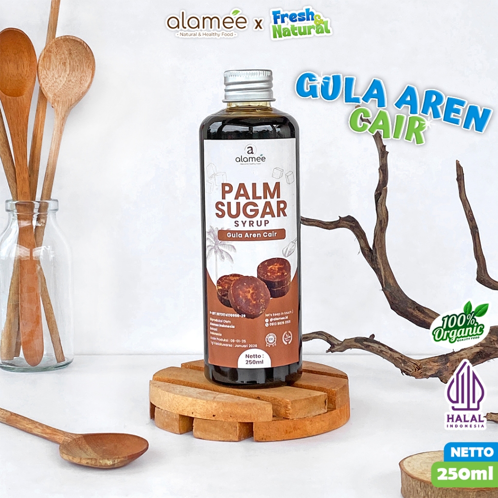 

ALAMEE Gula Aren Cair Syrup Palm Sugar Cair Organic Organik Pure Murni Barista Brown Sirup Natural fresh and natural