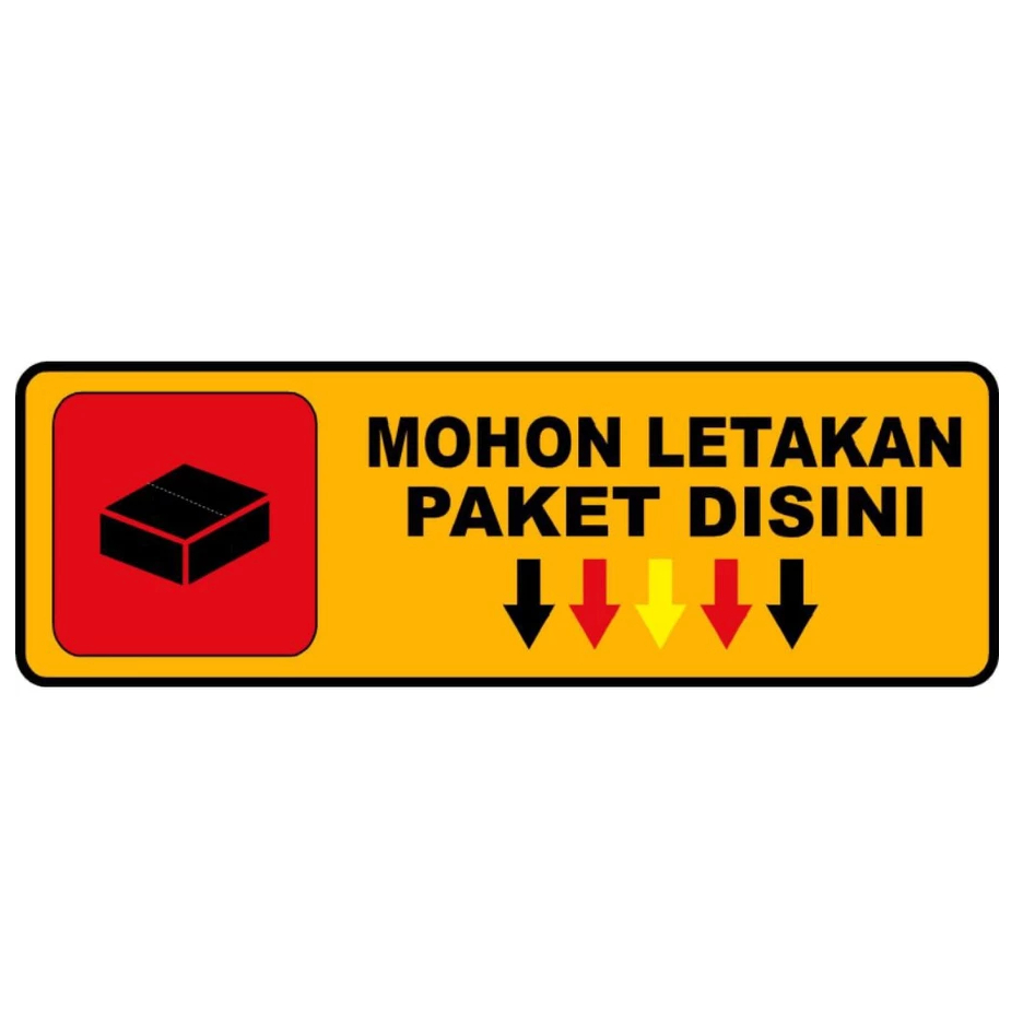 STIKER TARUH PAKET 5x15 cm MOHON LETAKAN PAKET DISINI DI KERANJANG
