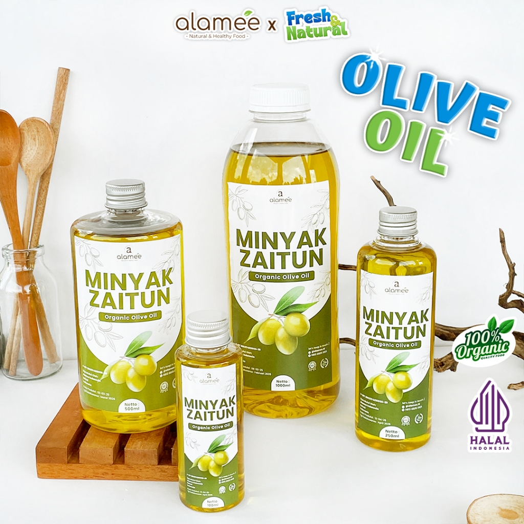

ALAMEE Minyak Zaitun Untuk Diminum Olive Oil Extra Virgin Organic Organik Murni Asli Masak EVOO fresh and natural
