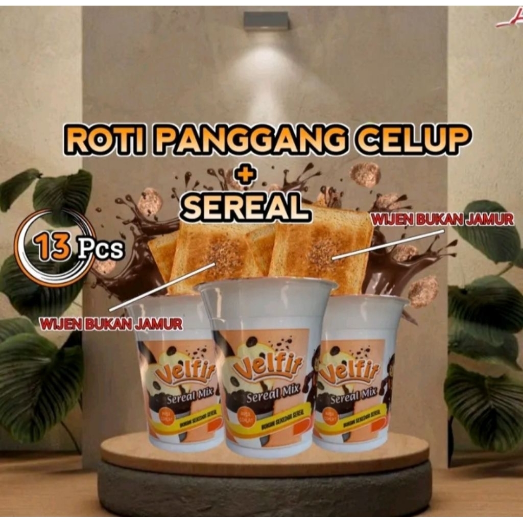 

13pcs Velfit Roti Panggang Celup Susu Cokelat ( + SEREAL)