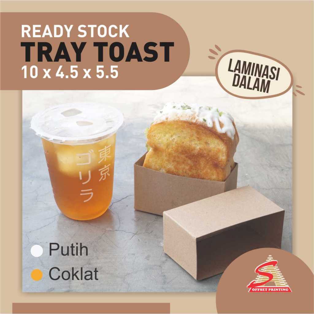 10x4.5x5.5 Box Tray Toast Kraft Laminasi