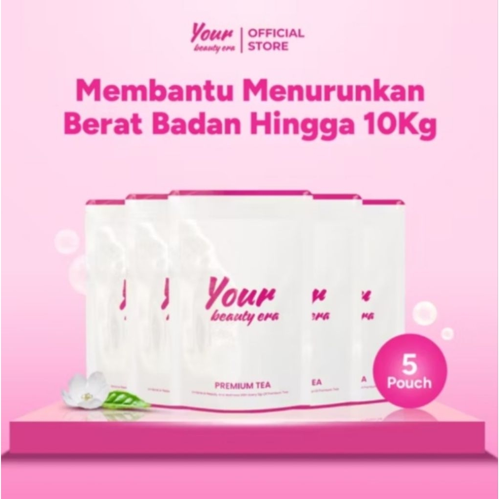 Your Beauty Era - Bundle 5 Punch Isi 20 Tea Bag | Teh Pelangsing Herbal | Teh Hijau | Teh Detox | Te