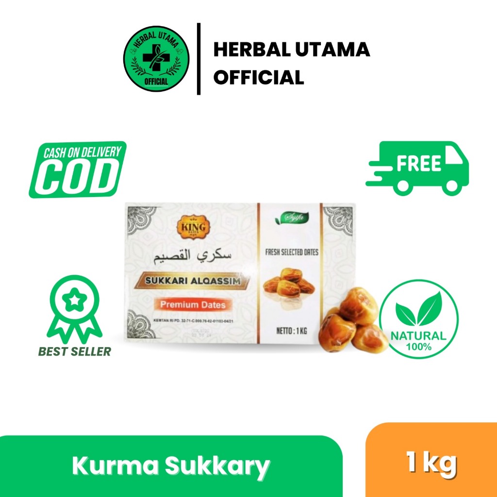 

Kurma Sukari King Dates Sukkari 1 kg Basah Lembut Premium Sukkari Premium Kemasa Kotak