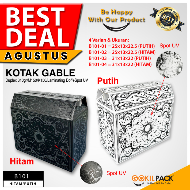 

Box Kado - Gable Box - Kotak Hadiah - Box Spot Uv - B101