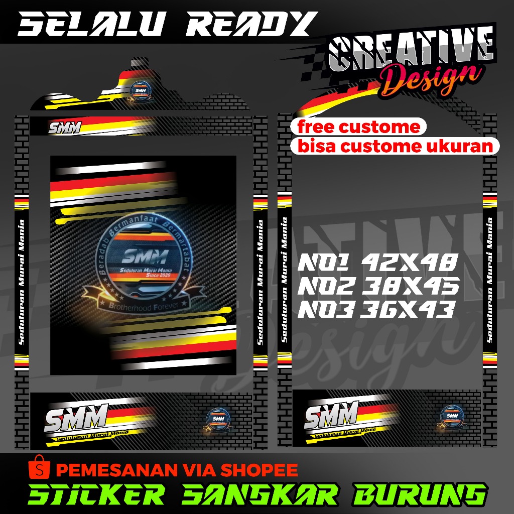 STICKER DECAL SANGKAR KOTAK CUSTOM/STICKER DECAL SANGKAR BURUNG SMM