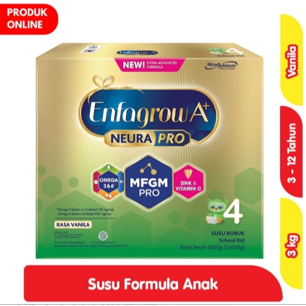 

Enfagrow A+ Neurapro 4 Susu Bubuk Pertumbuhan Anak 3-12 Tahun Vanila 3 kg