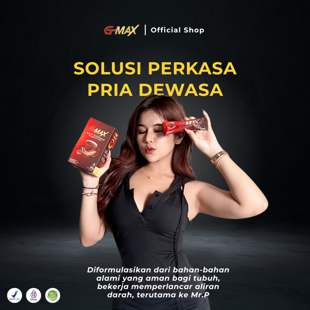 

Kopi G-MAX Official - Kopi Ginseng Pebanbah Stamina Pria dengan Gula Aren Halal BPOM