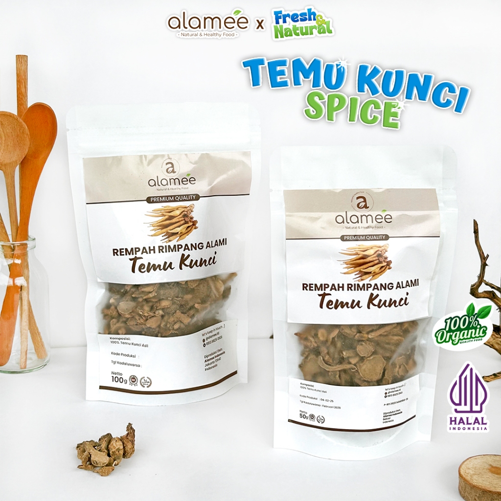 

ALAMEE Temu Kunci Kering Fingerroot Rempah Rimpang Alami Iris Bumbu Seasoning Masakan Masak 100g 50g fresh and natural