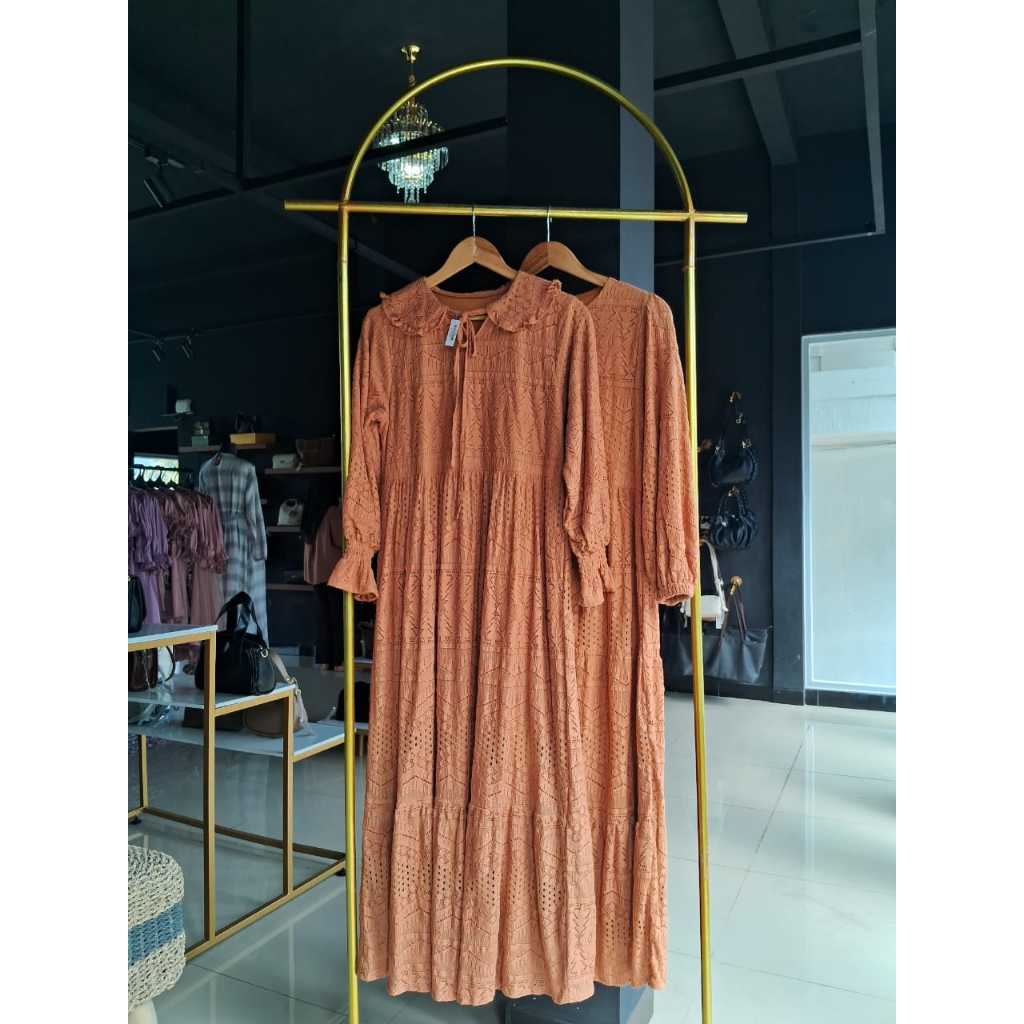 GAMIS DRESS MIDI BROKAT PREMIUM FULL FURING || G BROKAT