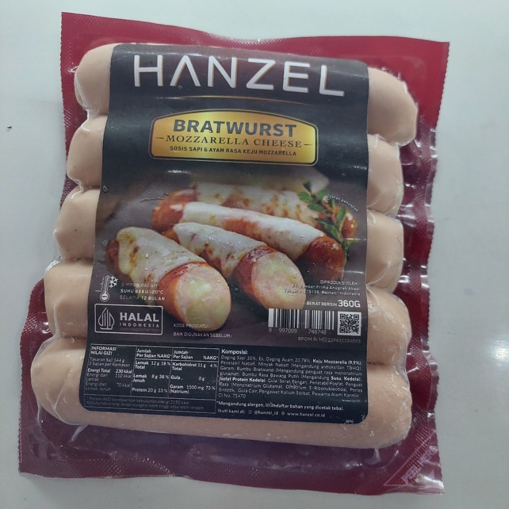 

SOSIS HANZLER PREMIUM ISI 5/SOSIS JUMBO KEJU MOZARELLA/COD /SOSIS TERBAIK
