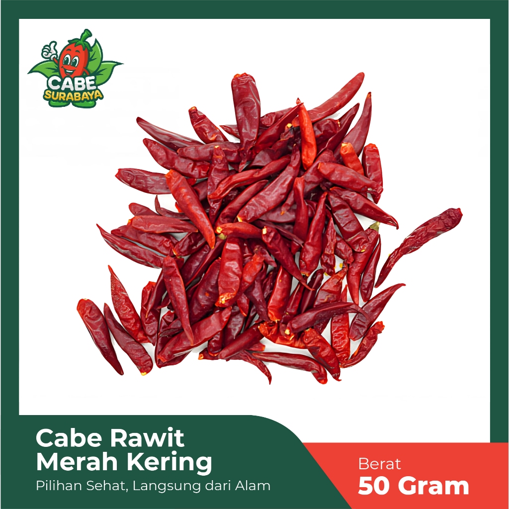 

Cabe Rawit Merah Kering 50 Gram