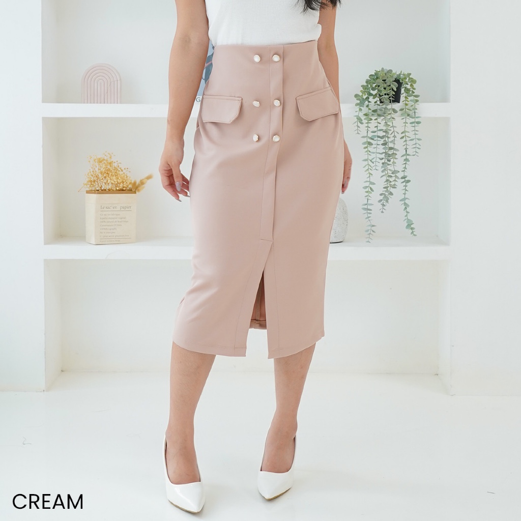 Keylin skirt | rok span | prime scuba premium | outfit kerja kantor casual | ootd 2025 keren