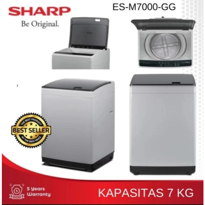 SHARP MESIN CUCI 1TABUNG OTOMATIS 7KG ESM-7000PGG