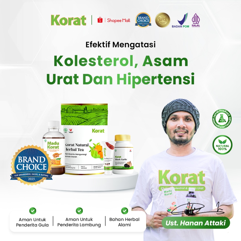 Korat - 1 Teh Korat | Teh Penyembuh Asam Urat dan Kolesterol Menyembuhkan Dengan Alami Madu Herbal M