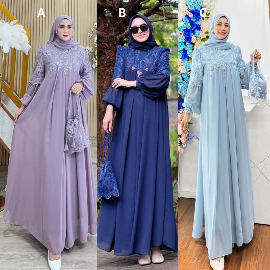 Falisha Dress Pesta Muslim Original By Aldisa