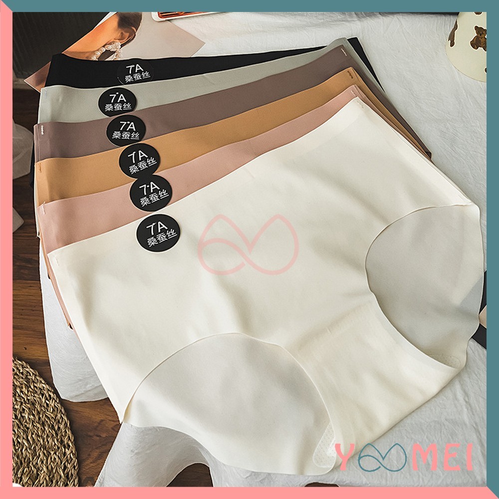 YOOMEI Celana Dalam Anti Nyiplak Ukuran Wanita Dewasa Cd Seamless Polos Elastis Tanpa Jahitan