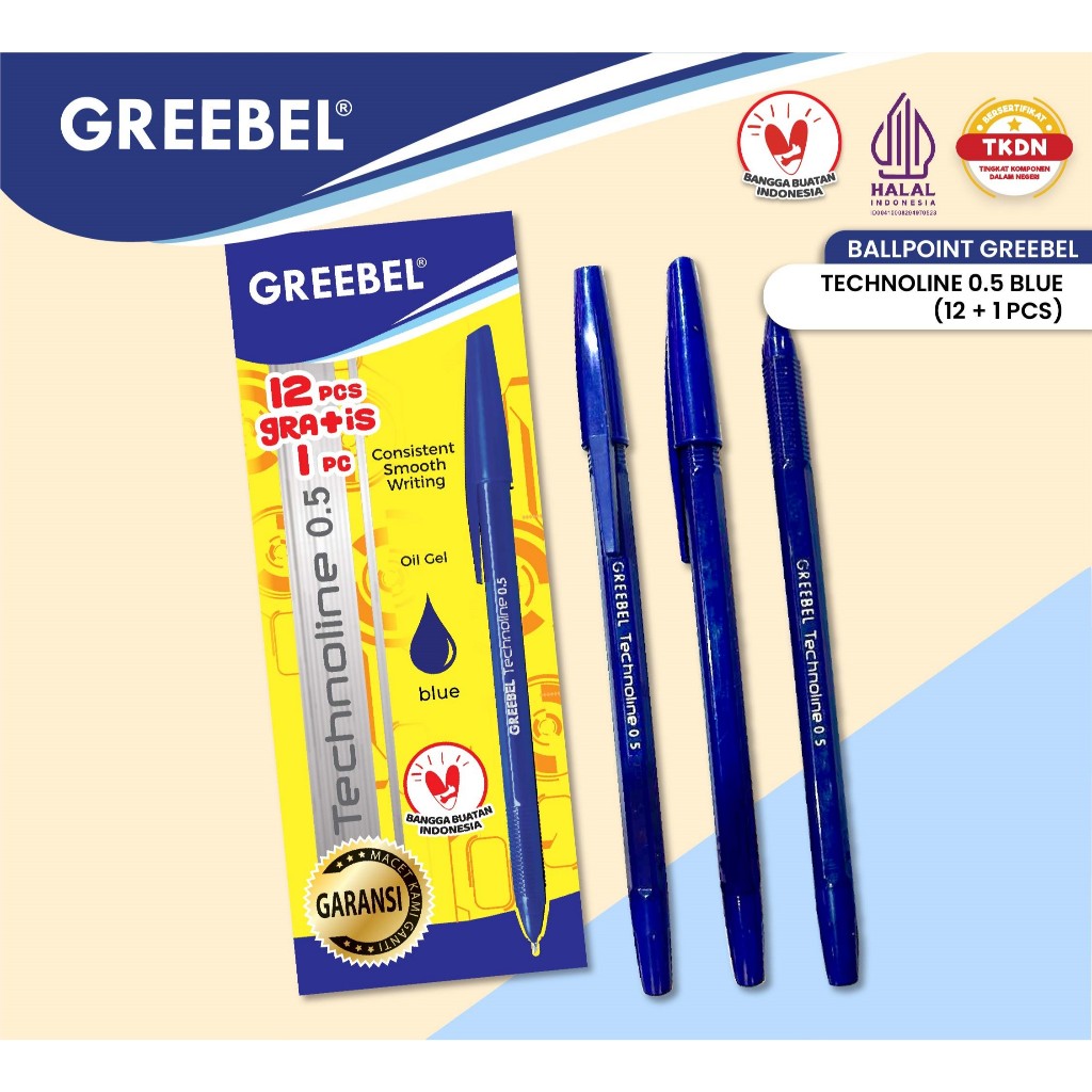 

BALLPEN GREEBEL TECHNOLINE BIRU (1SET=12PCS)