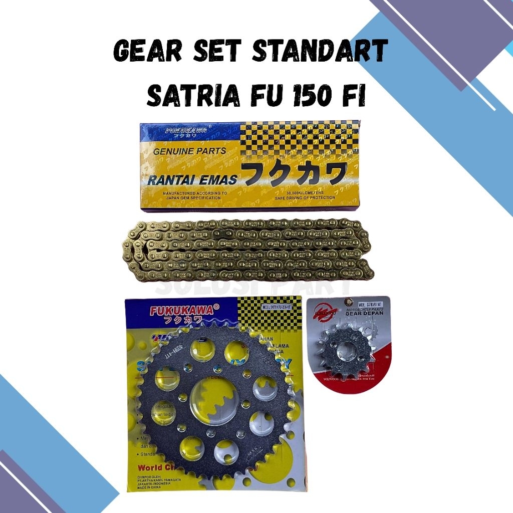 GEAR SET GIR SET SUSUKI SATRIA FU 150 NEW FI STANDART RANTAI EMAS GOLD 14T/41T-120L