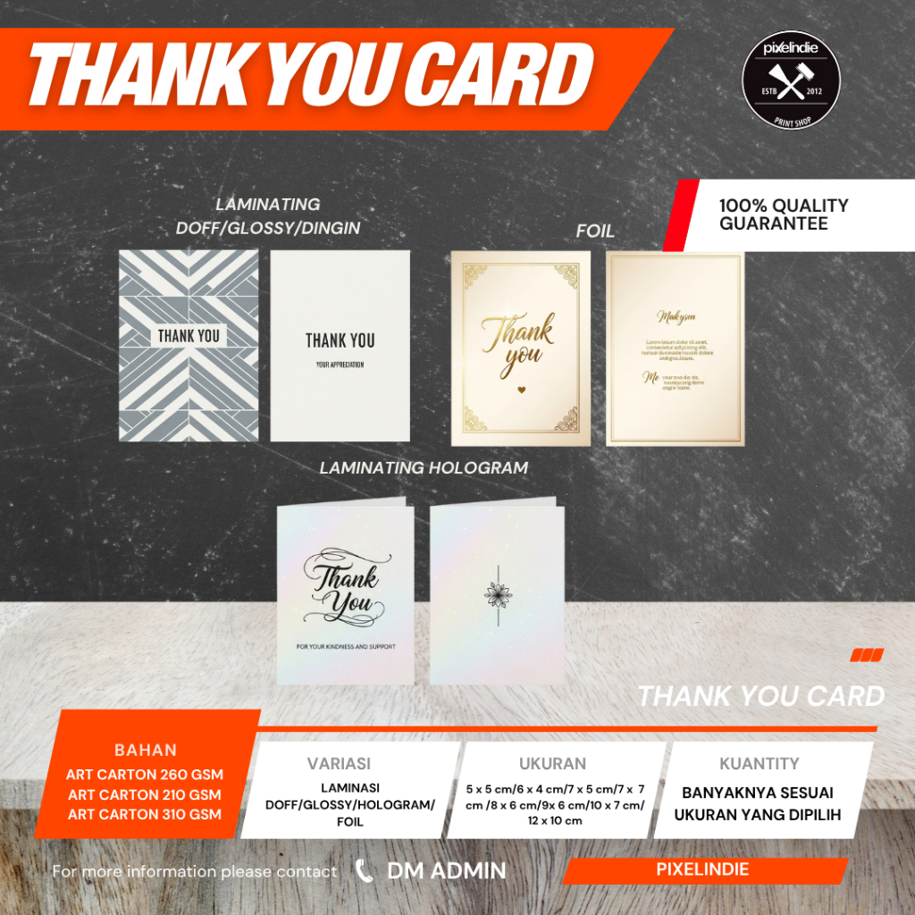 

CETAK THANK YOU CARD | LAMINASI | KARTU UCAPAN OLSHOP