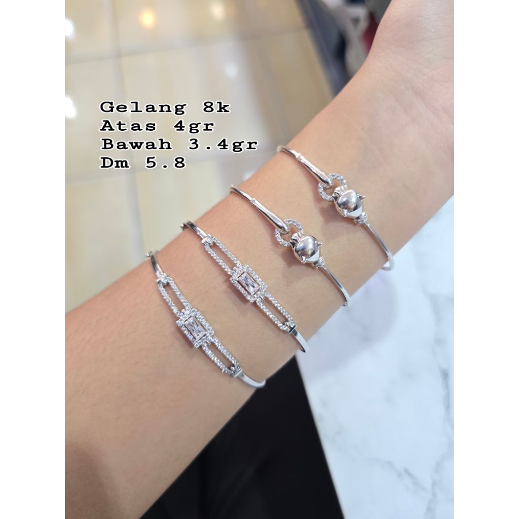 Gelang mata kotak tiger mas putih