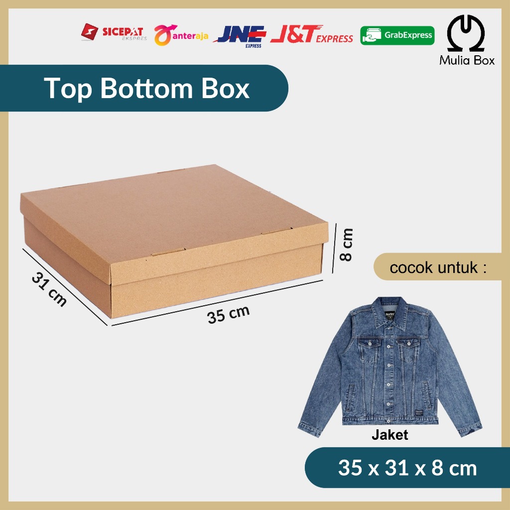 

Kardus Packing Top Bottom Box 35 x 31 x 8 cm Corrugated Die Cut Karton Sedang Hadiah Hampers