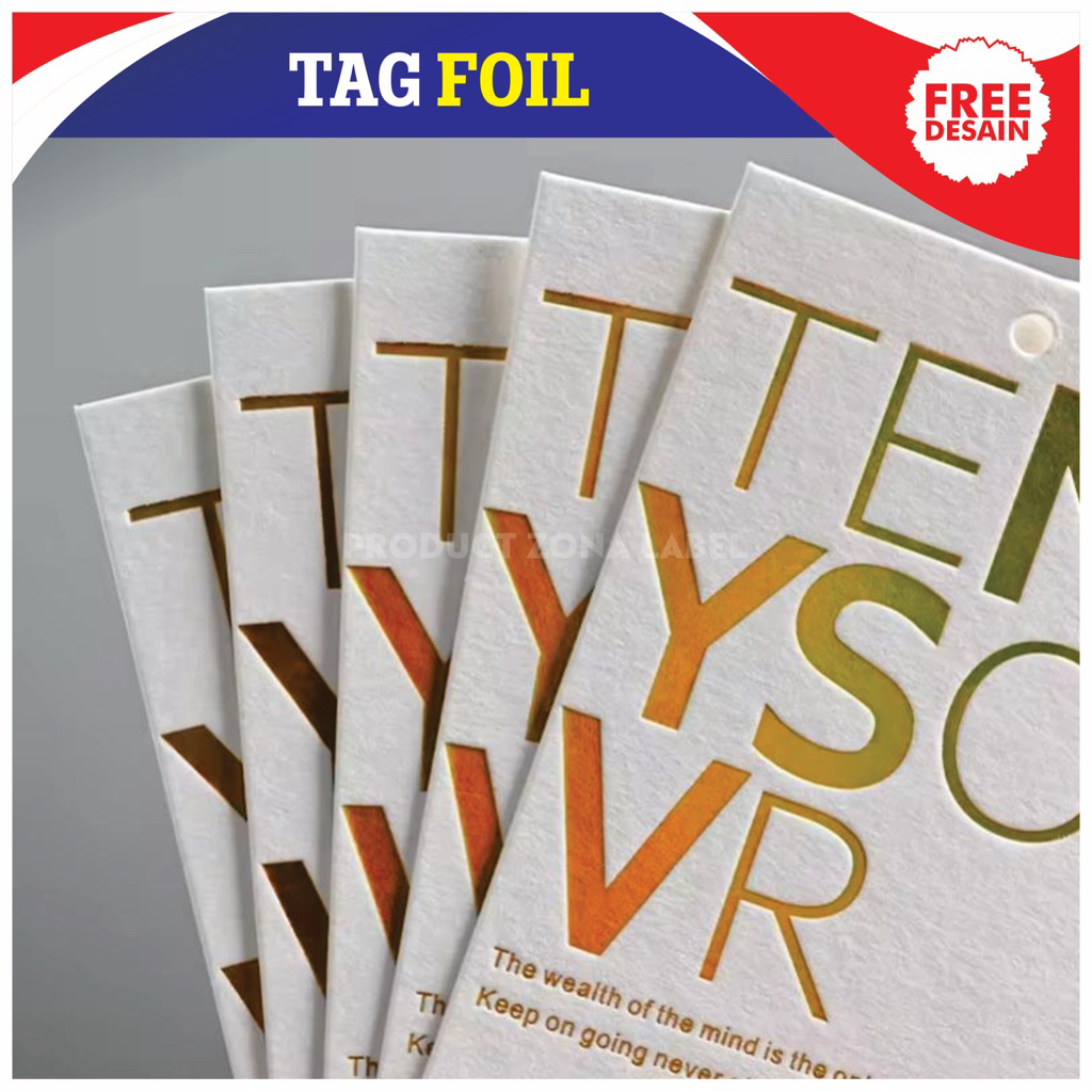 

Free Desain Hang Tag Premium Foil | label nama baju foil premium / hang tag baju foil