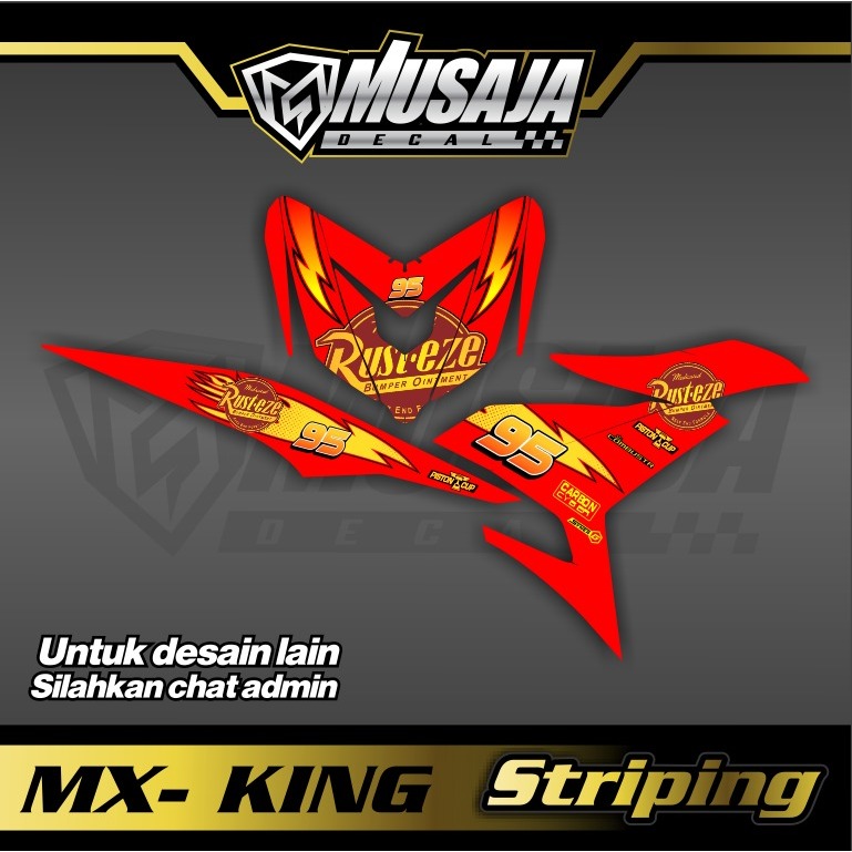 Stiker striping mx king 150 merah cars uv glossy non full body custom
