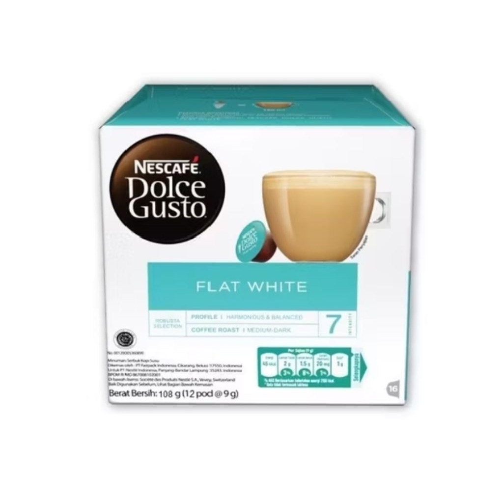 

Nescafe Dolce Gusto Coffee Kapsul Flat White 12 Pod