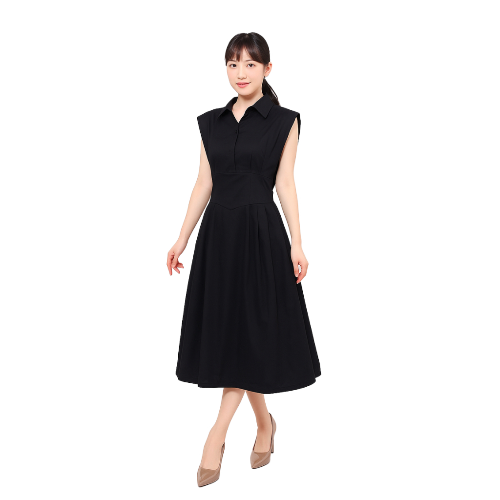 Dress Midi Wanita Tanpa Lengan Poppy Bahan Katun - Valerie X MyOutfit