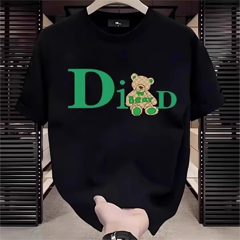 Erigo T-Shirt Beruang Bunga Putih dan Hitam - Kaos Unisex