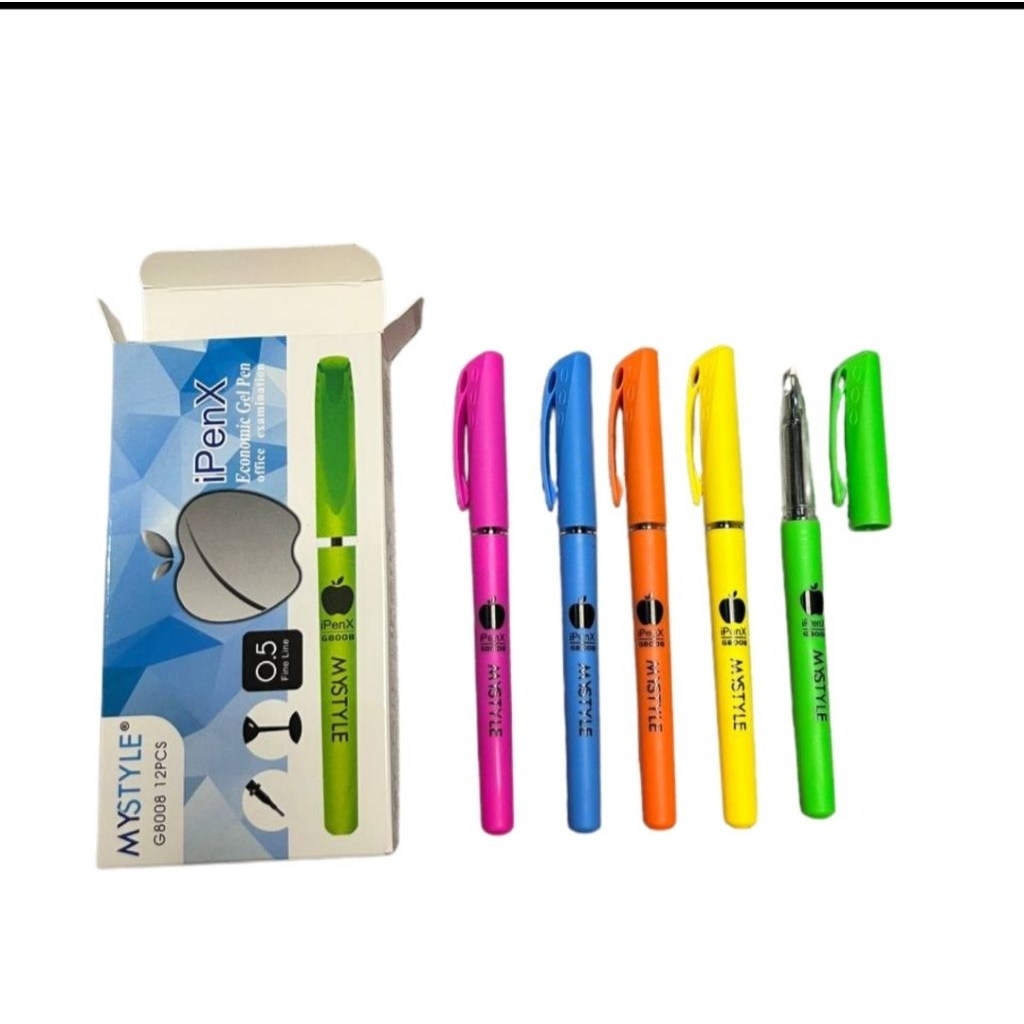 

Pulpen / Bolpoin / Pen Tinta / Pena cair mystyle G-8008 0.5mm 1pack isi 12pcs tabung penuh murah