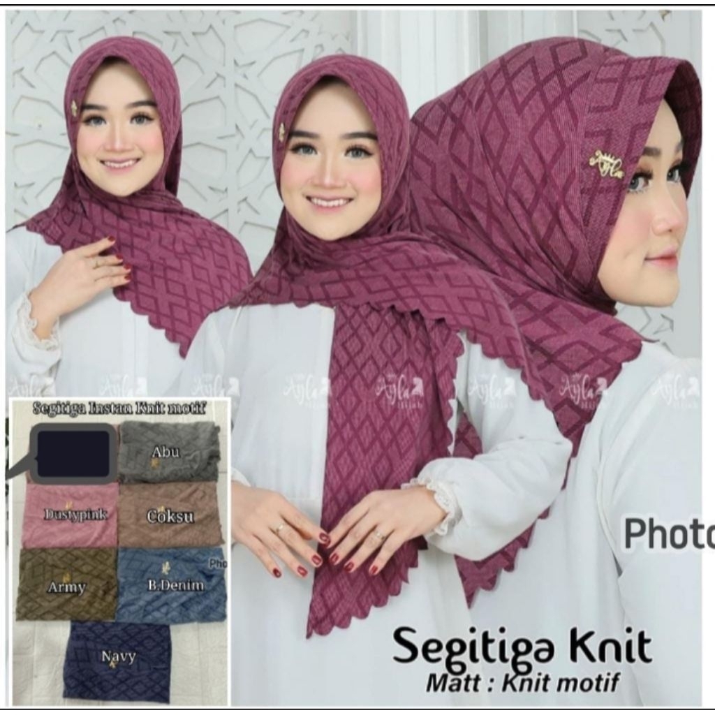 segitiga instan pet knit motif