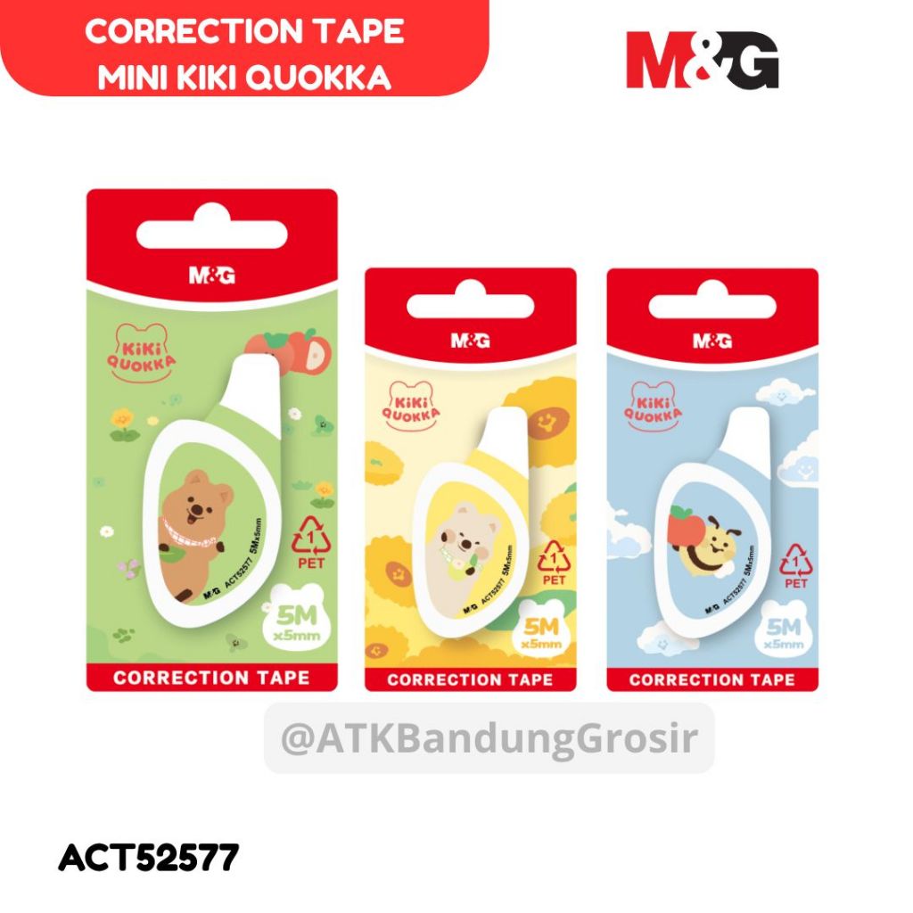 

Correction Tape 5Mx5mm M&G ACT52577 Tipe X Kertas 5M Instantly Use Tahan Lama - SATUAN