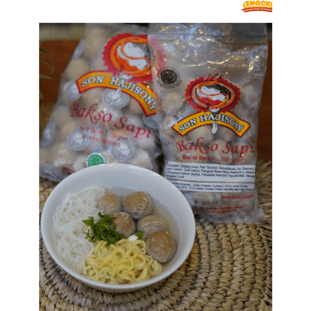 

[ASLI] Bakso Son Bakso Haji Sony Khas Lampung | Bakso Haji Sony Original FREE Bumbu | Bakso Sapi dan Ikan Son Hajisony 350gr, 450gr & 750gr